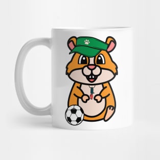 Funny hamster is a soccer coach Mug